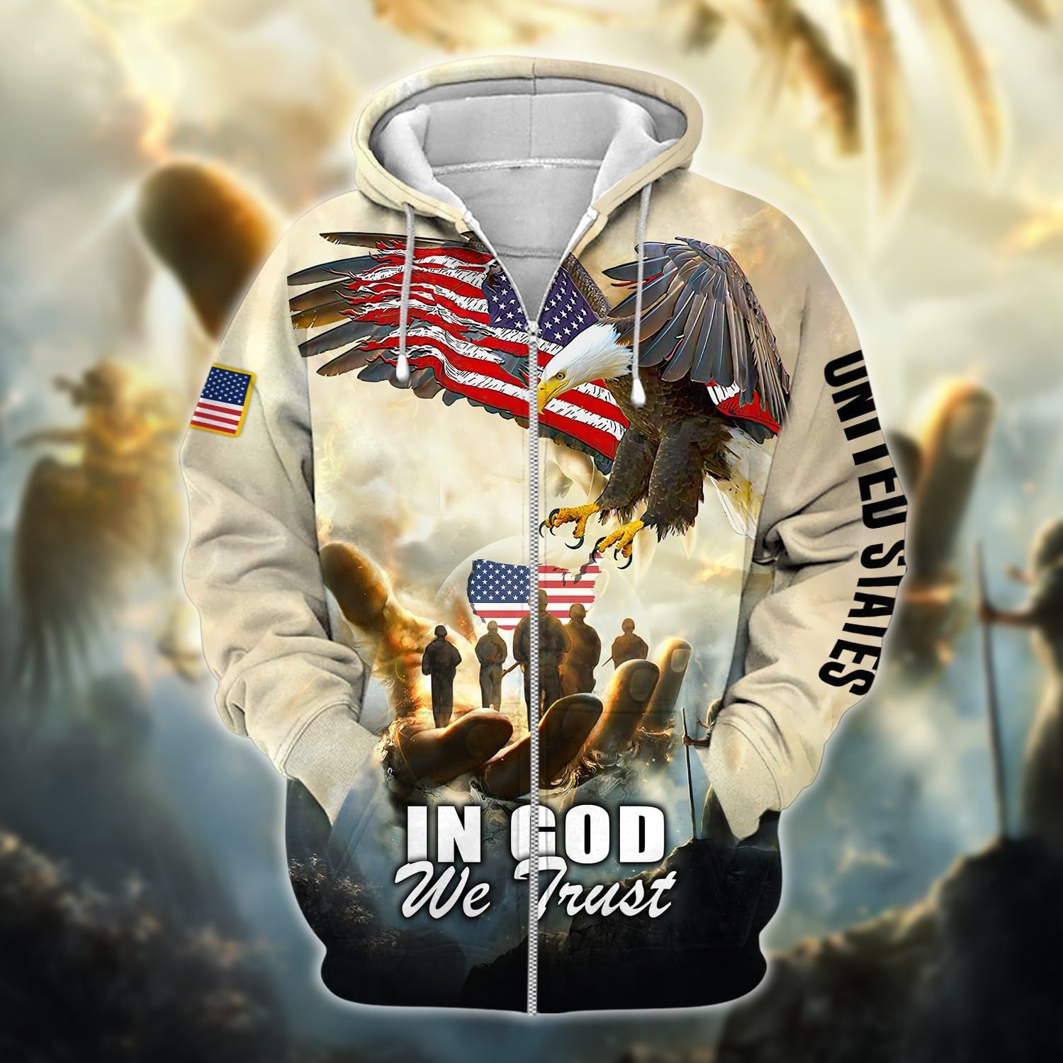 Premium In God We Trust Veteran Day Hoodie