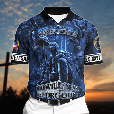 Premium Veteran 3D Polo All Over Printed