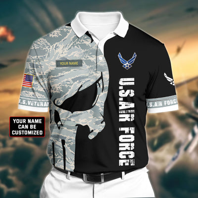 Personalized Premium Veteran U.S Air Force 3D Polo All Over Printed