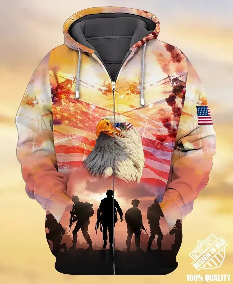 Premium Unique Veteran Zip Hoodie Ultra Soft and Warm