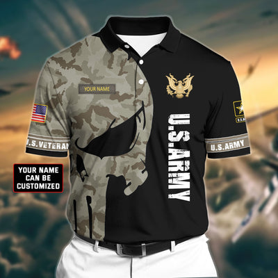 Personalized Premium Veteran U.S Army 1 3D Polo All Over Printed