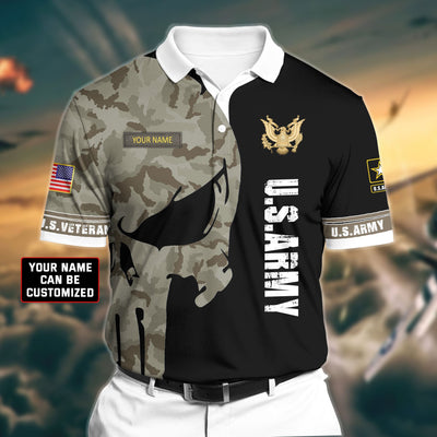Personalized Premium Veteran U.S Army 1 3D Polo All Over Printed