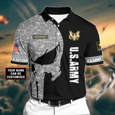 Personalized Premium Veteran U.S Army 1 3D Polo All Over Printed