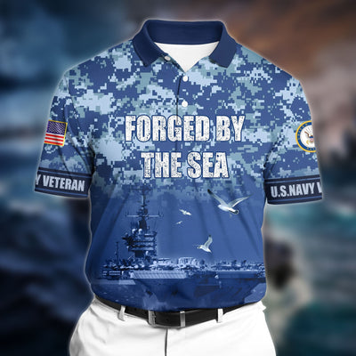 Premium Veteran U.S Navy 3D Polo All Over Printed