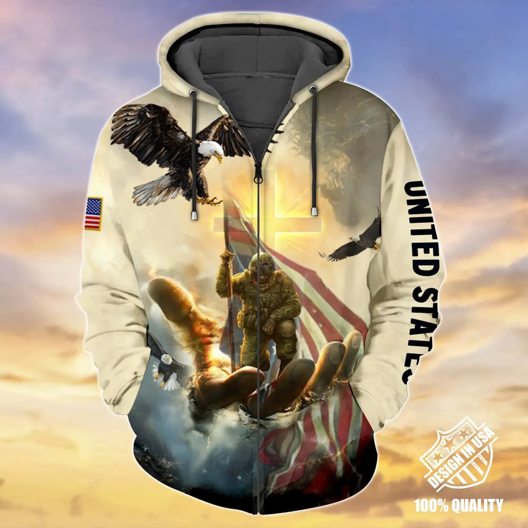 Premium Unique Veteran Zip Hoodie Ultra Soft and Warm