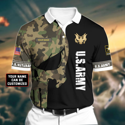 Personalized Premium Veteran U.S Army 2 3D Polo All Over Printed
