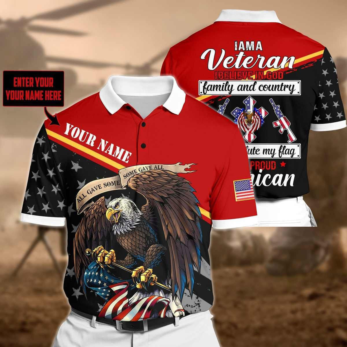 Personalized Premium Veteran Polo