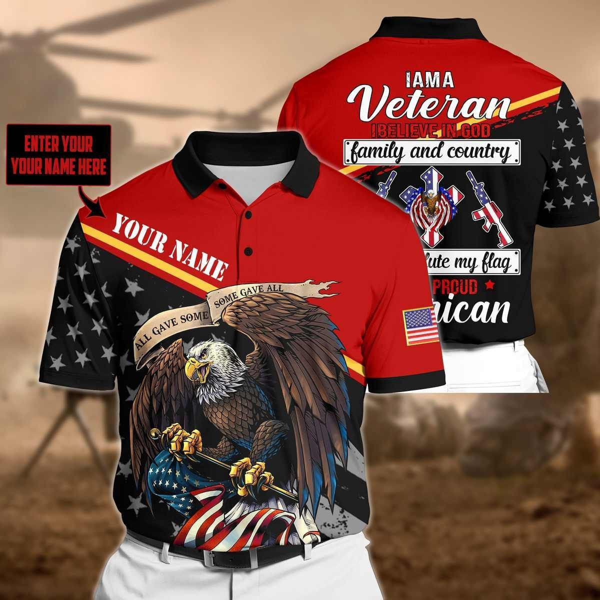 Personalized Premium Veteran Polo