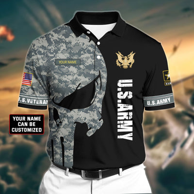Personalized Premium Veteran U.S Army 2 3D Polo All Over Printed