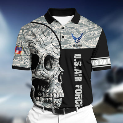 Premium Unique U.S Air Force Veteran 3D Polo All Over Printed