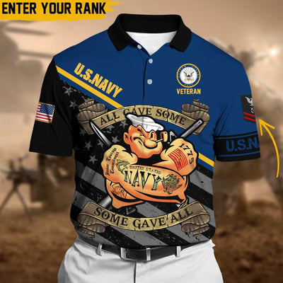Personalized Premium Multiple US Military Services Veteran Polo Shirt