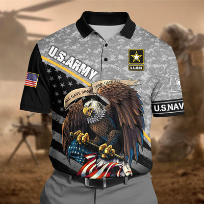 Premium U.S Army Pattern 1 3D Polo All Over Printed