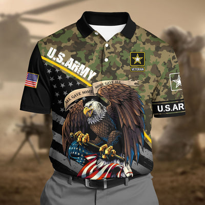 Premium U.S Army Pattern 1 3D Polo All Over Printed