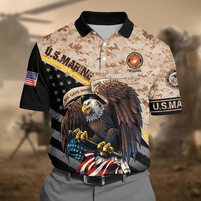 Premium U.S Marine Pattern 2 3D Polo All Over Printed