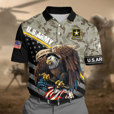 Premium U.S Army Pattern 2 3D Polo All Over Printed