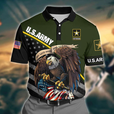 Premium U.S Army Pattern 2 3D Polo All Over Printed