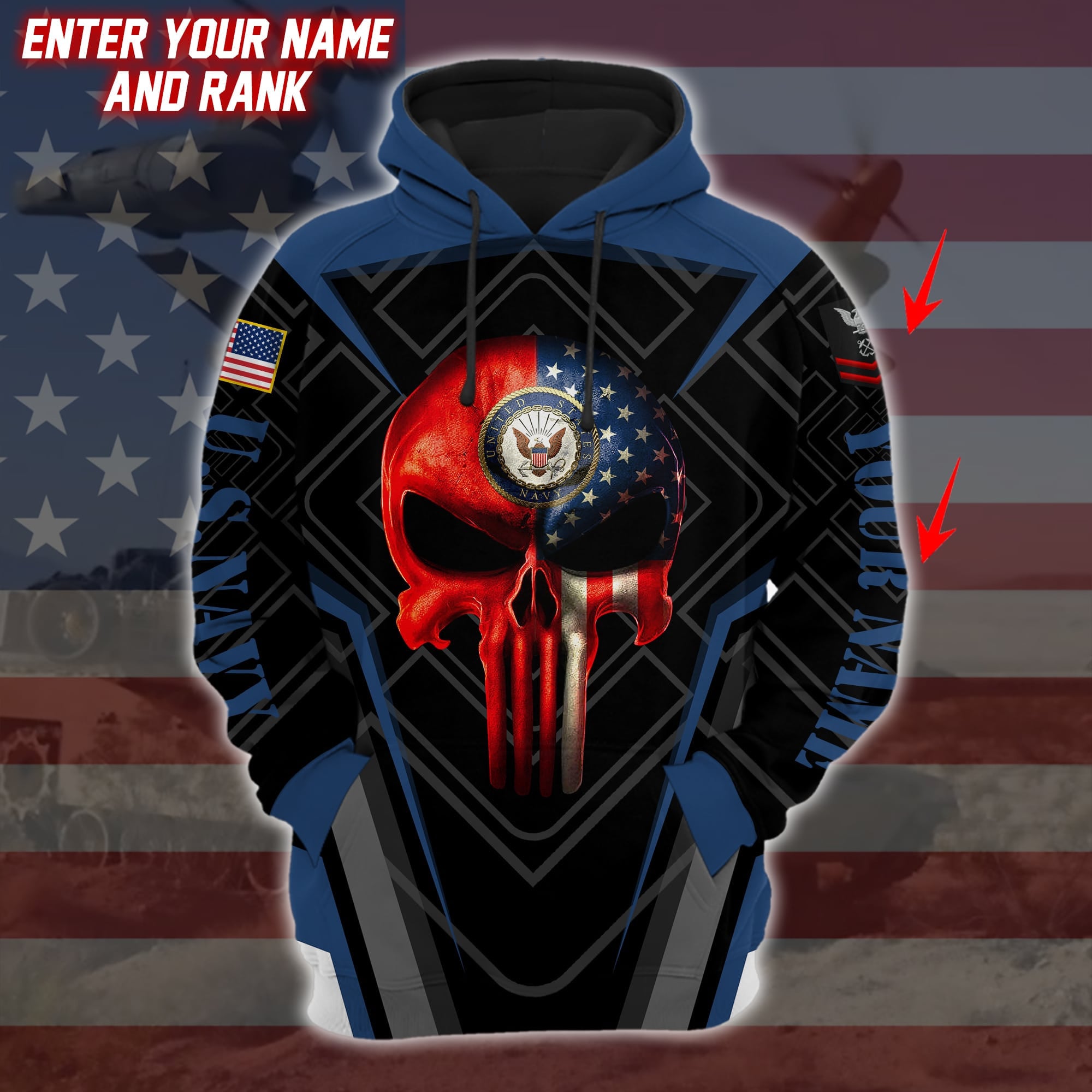 Personalized Unique Proud US Veteran Hoodie