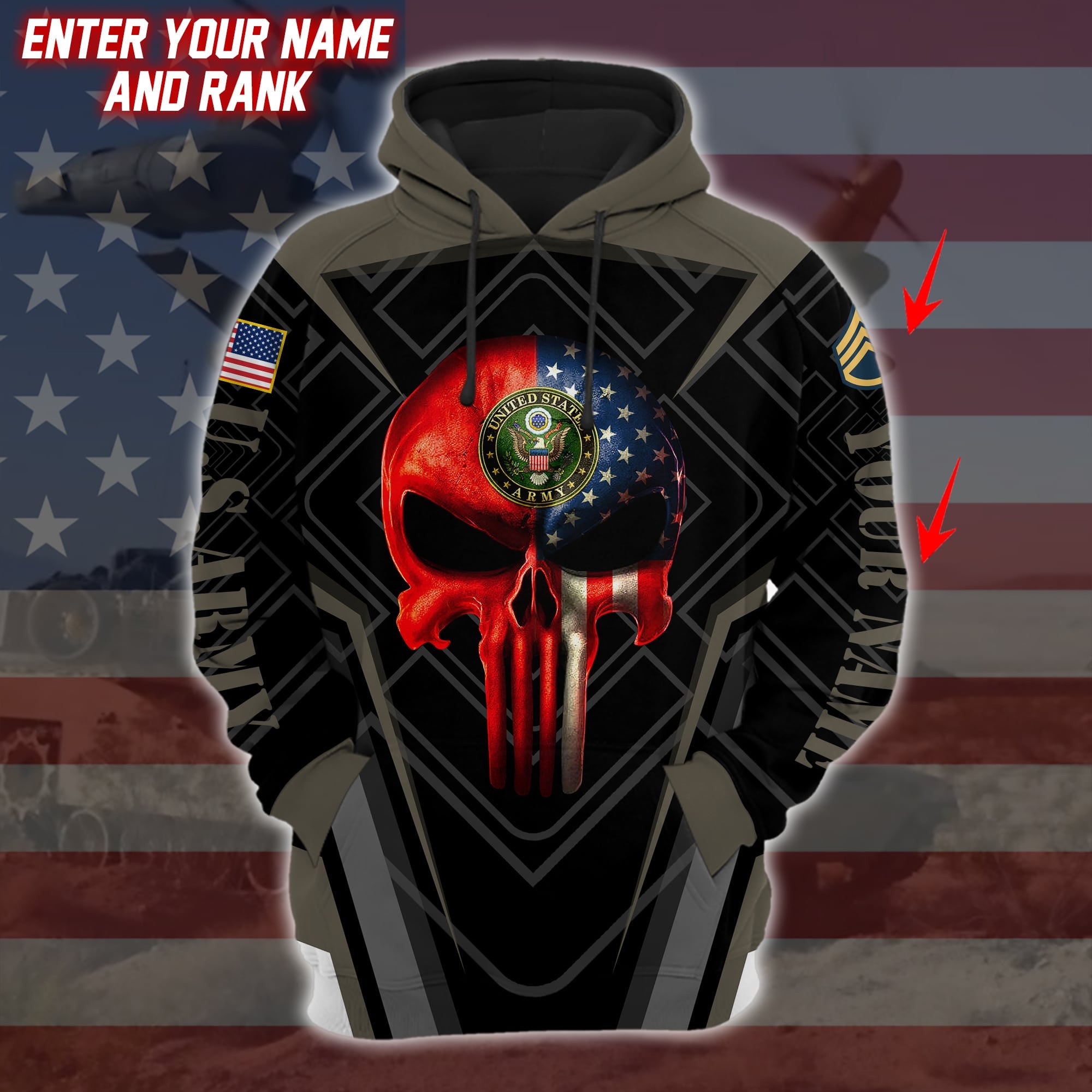 Personalized Unique Proud US Veteran Hoodie