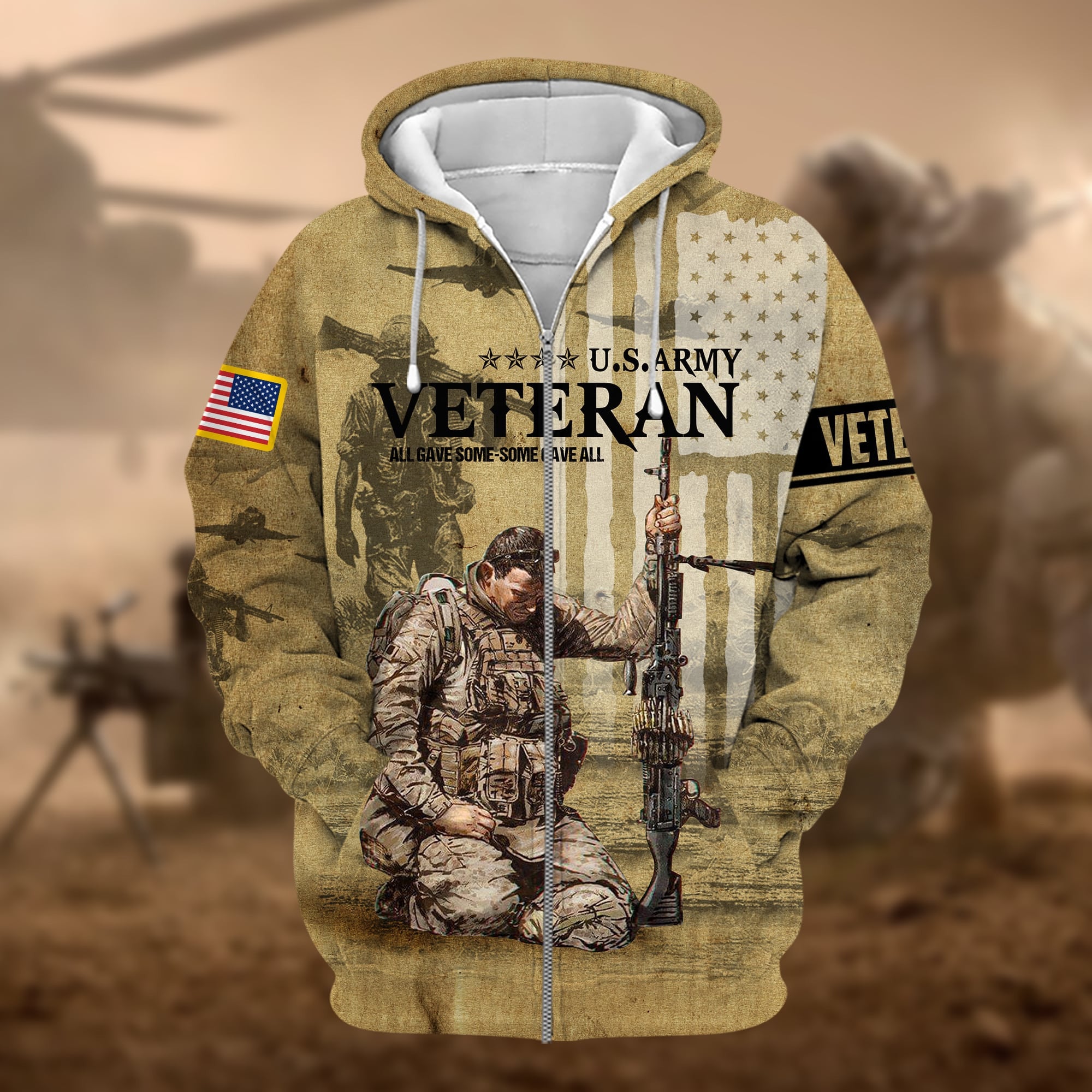 Unique U.S.ARMY Veteran zip hoodie