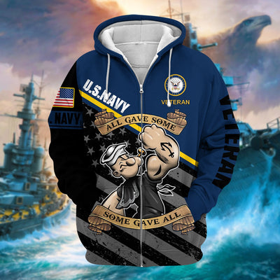 Premium U.S Navy Veteran Zip Hoodie