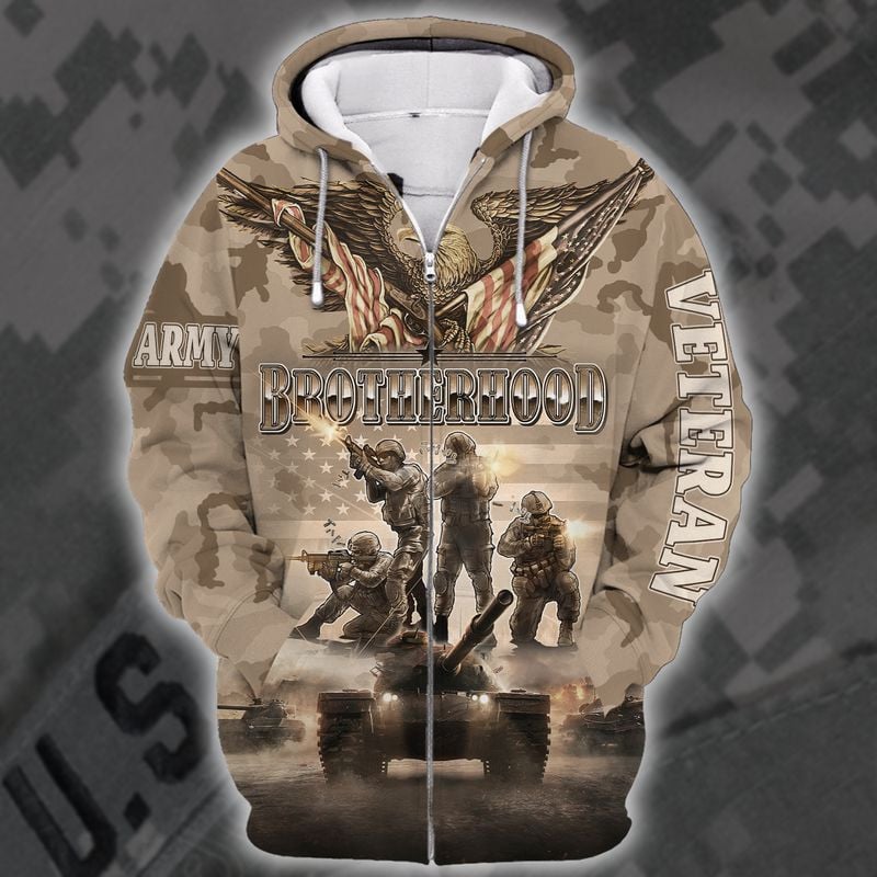 Unique U.S Veteran Zip Hoodie
