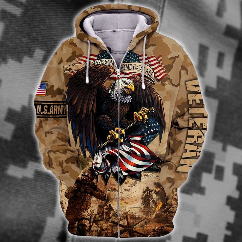 Unique U.S. Army Veteran Zip Hoodie