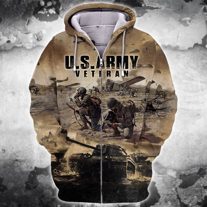Unique U.S. Army Veteran Zip Hoodie