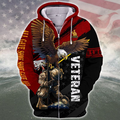 Proud To Be An American Veteran Zip Hoodie
