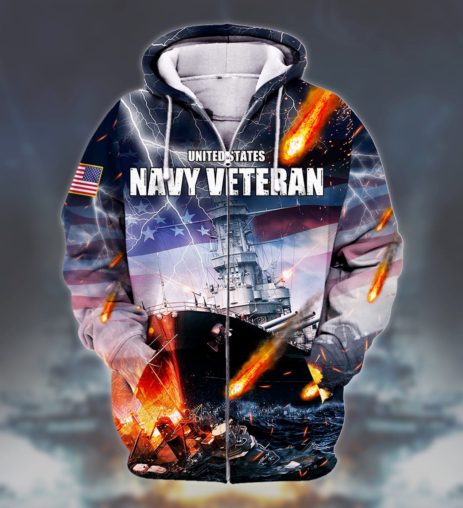 Premium U.S. Navy Veteran Zip Hoodie