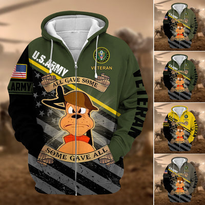 Unique U.S.ARMY Veteran Zip Hoodie