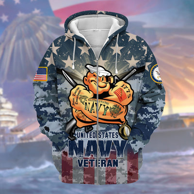 Premium Multiple US Military Services Veteran Zip Hoodie