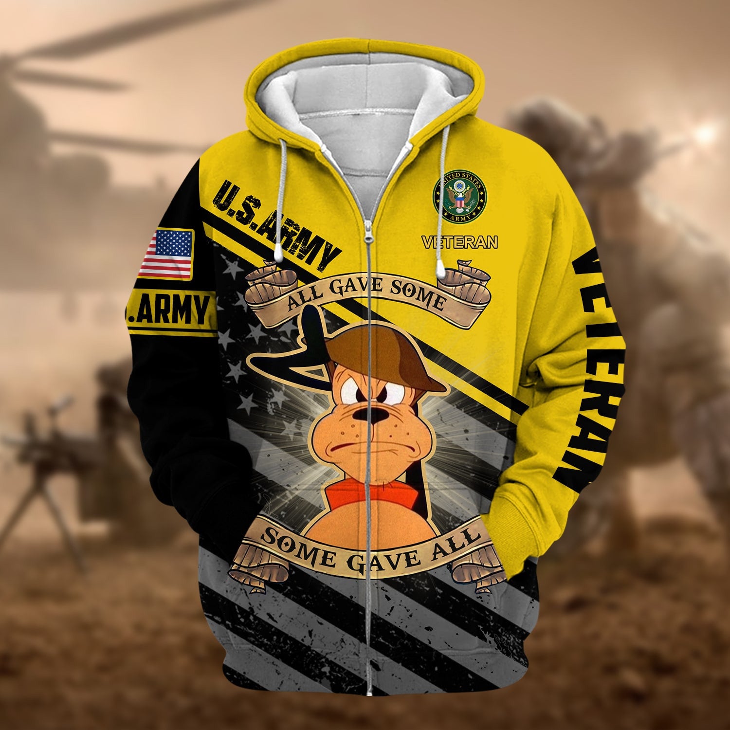 Unique U.S.ARMY Veteran Zip Hoodie