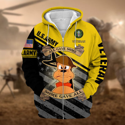 Unique U.S.ARMY Veteran Zip Hoodie