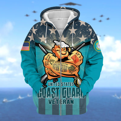 Premium Multiple US Military Services Veteran Zip Hoodie