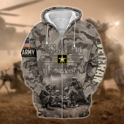 Premium U.S.ARMY Veteran Zip Hoodie