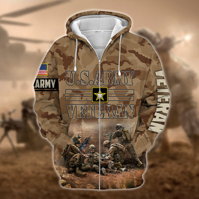 Premium U.S.ARMY Veteran Zip Hoodie