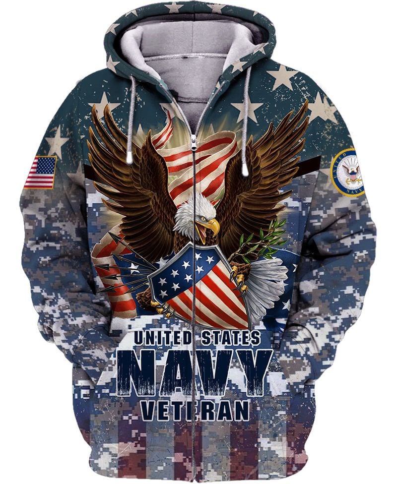 Premium Multiple US Military Services Veteran Zip Hoodie