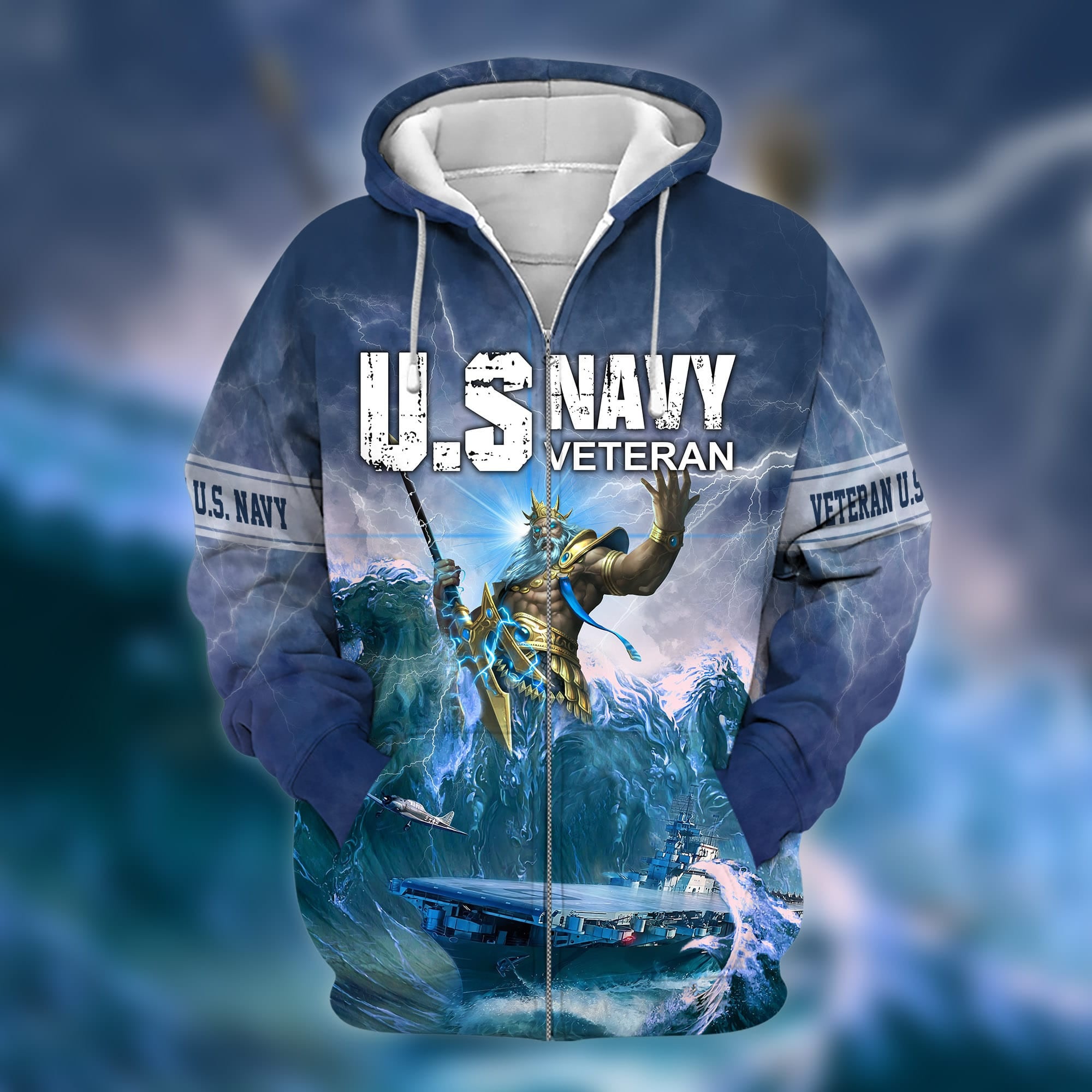 Premium U.S Navy Veteran Zip Hoodie