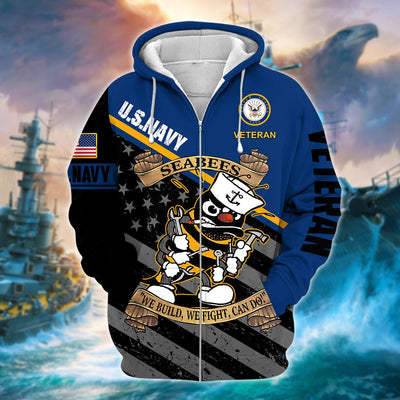 Unique U.S. Navy Veteran Zip Hoodie