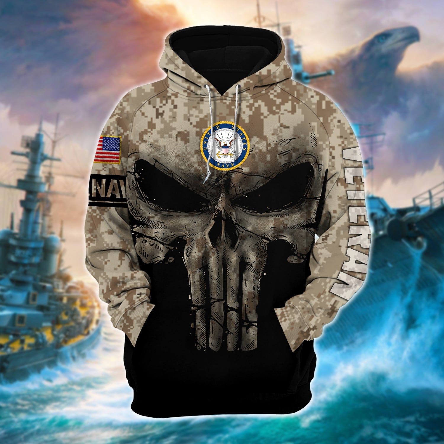 Premium Multiple US Military Services Veteran Hoodie