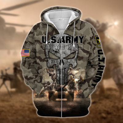Premium Unique U.S Army Veteran Zip Hoodie
