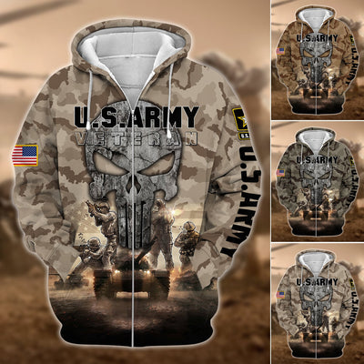 Premium Unique U.S Army Veteran Zip Hoodie