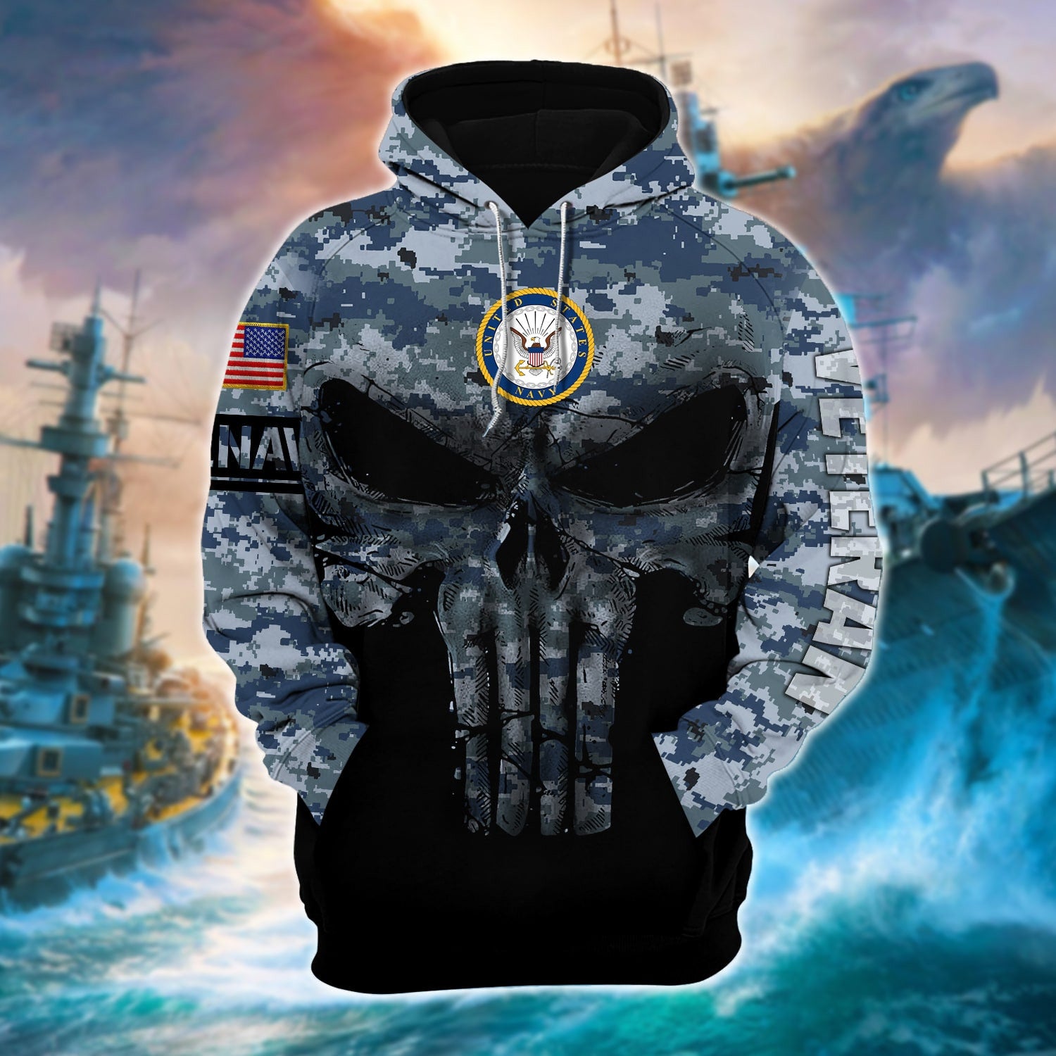Premium Multiple US Military Services Veteran Hoodie