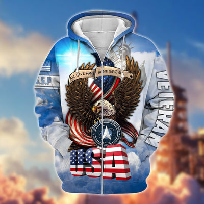 Premium Multiple US Military Services Veteran Zip Hoodie