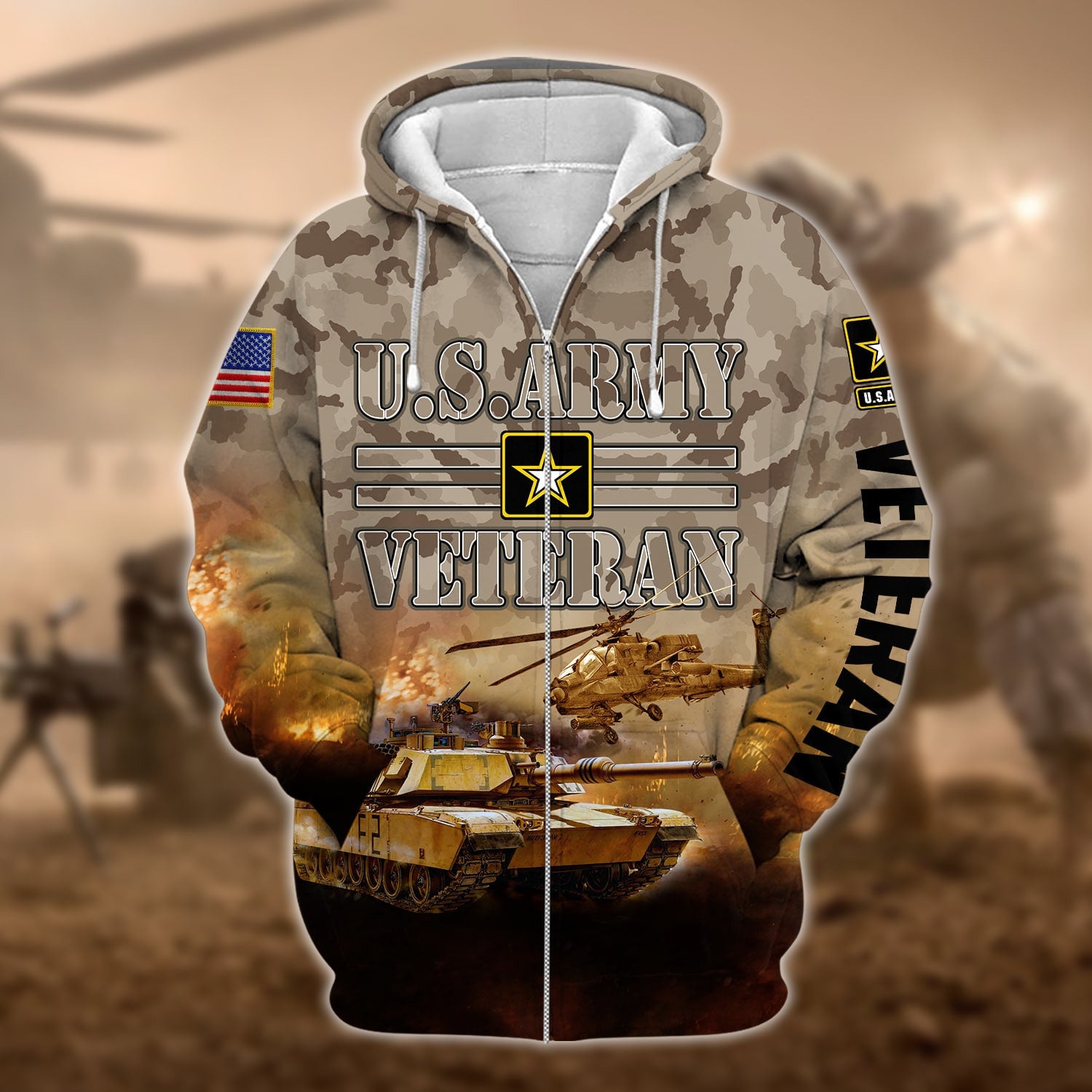 Premium U.S. Army Veteran Zip Hoodie