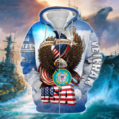 Premium Multiple US Military Services Veteran Zip Hoodie