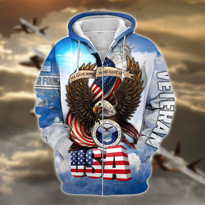 Premium Multiple US Military Services Veteran Zip Hoodie