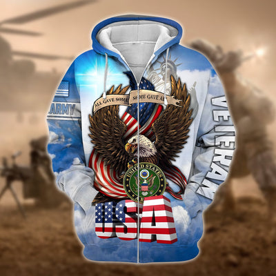 Premium Multiple US Military Services Veteran Zip Hoodie