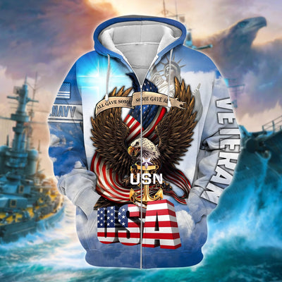 Premium Multiple US Military Services Veteran Zip Hoodie