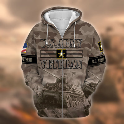 Unique U.S. Army Veteran Zip Hoodie